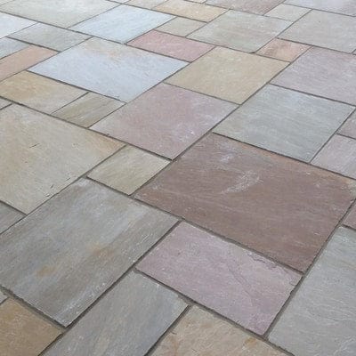 Grey patio slabs