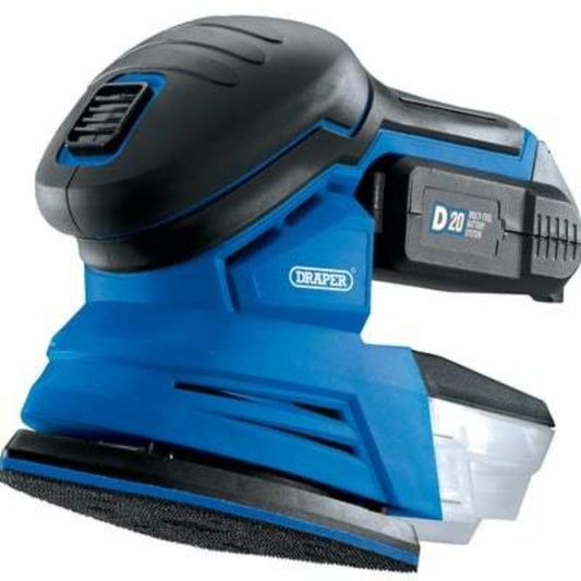 D20 20V Tri-Base Detail Sander with 1x 2Ah Battery and Charger