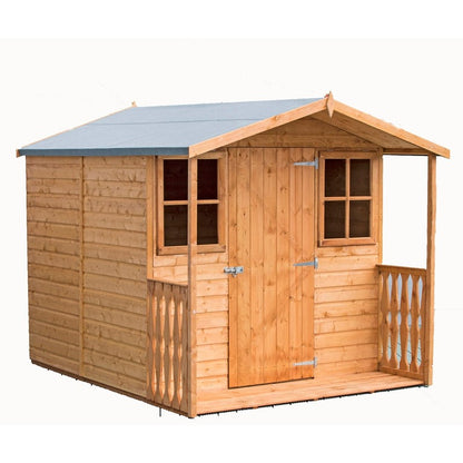 Shire Shiplap Single Door Apex Casita Shed - w/ Windows and Veranda