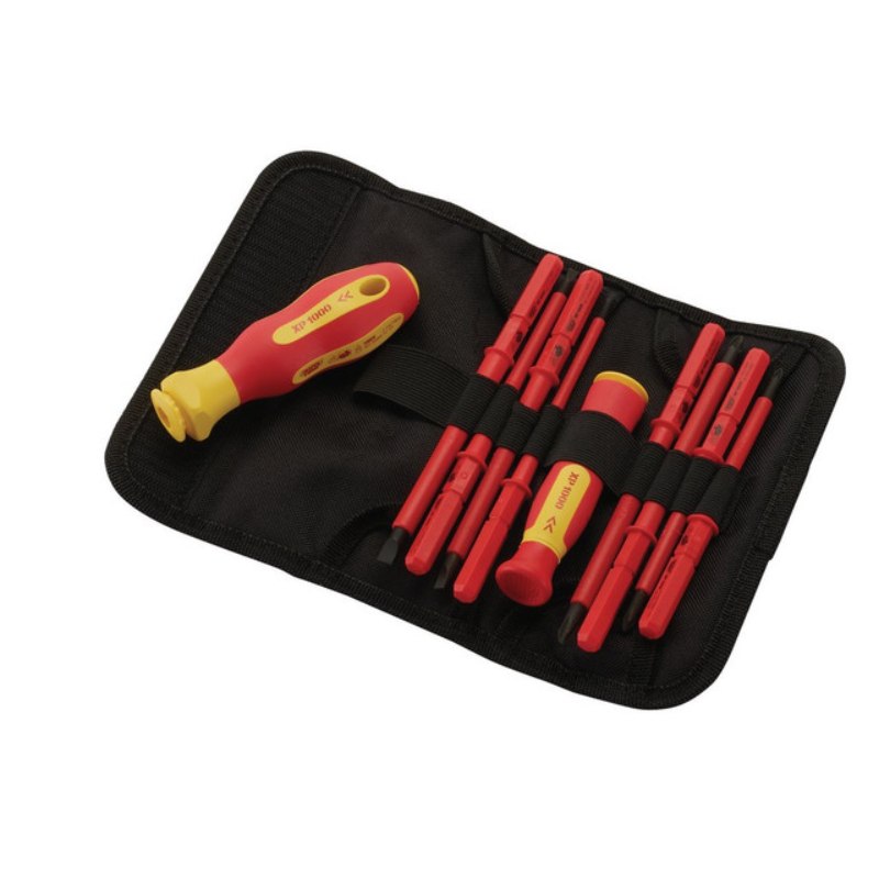 Ergo-Plus Fully Insulated Interchangeable Blade Screwdriver Set - (10 Piece)