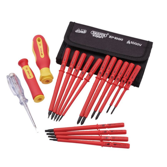 Ergo-Plus Fully Insulated Interchangeable Blade Screwdriver Set - (18 Piece)