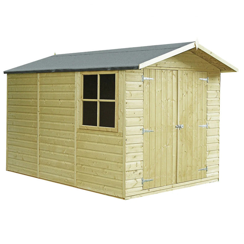 Shire Guernsey Shiplap Double Door Apex Shed - w/ Window