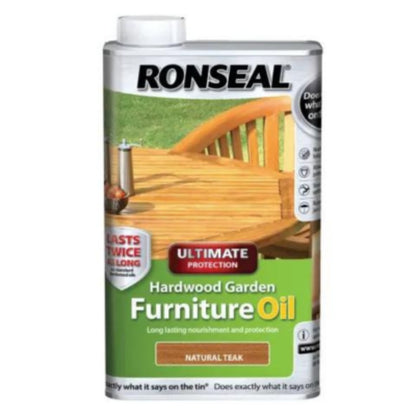 Ronseal Ultimate Protection Hardwood Garden Furniture Oil 1 Litre - All Colours