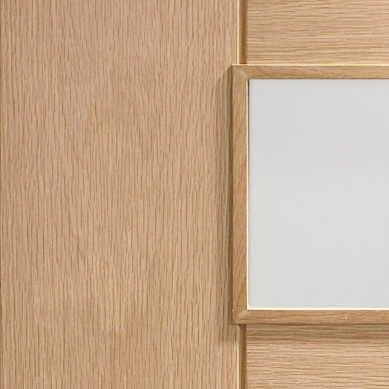 Image for XL Joinery Messina Pre-Finished Internal Oak Door with Clear Glass 1981 x 762 x 35mm (30")