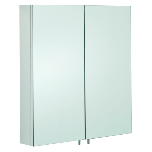 RAK Ceramics Delta Stainless Steel Double Cabinet with Mirrored Doors (H)600x(W)670x(D)120mm