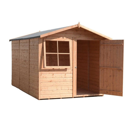 Shire Barraca Shiplap Single Door Apex Shed - w/ Window