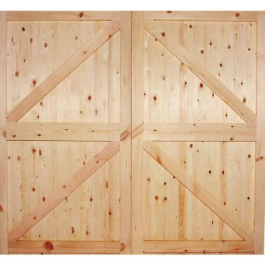 LPD Redwood Framed Ledged and Braced Garage Door 84in x 84in x 44mm (2134 x 2134mm)