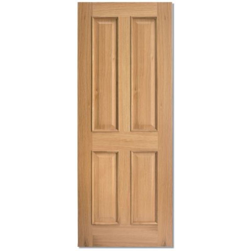 LPD Regency Oak 4 Panel Raised Moulding Unfinished Internal Door 2040 x 726 x 40mm (80.3 x 28.6in)