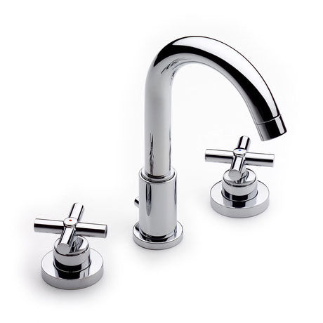 Image for Roca Loft Chrome Deck Mounted 3 Hole Basin Mixer & Pop-Up Waste