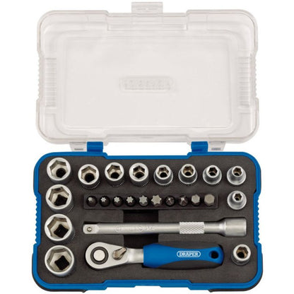 Draper Metric Socket Set - 1/4" Square Drive - (25 Pieces)