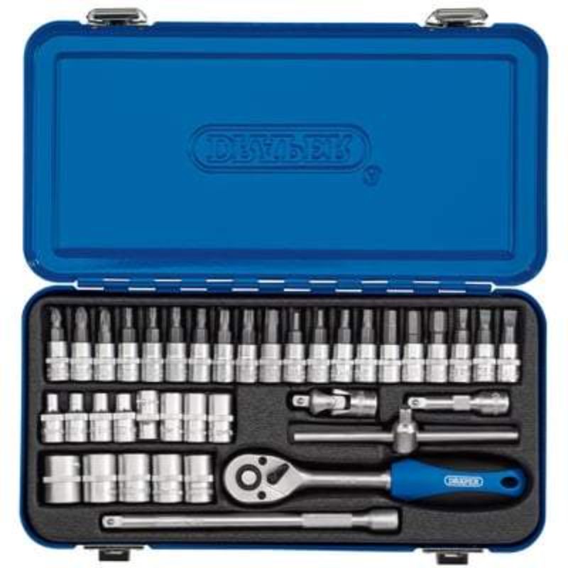 Draper Metric Socket Set In Metal Case - 1/4" Square Drive - (38 Pieces)