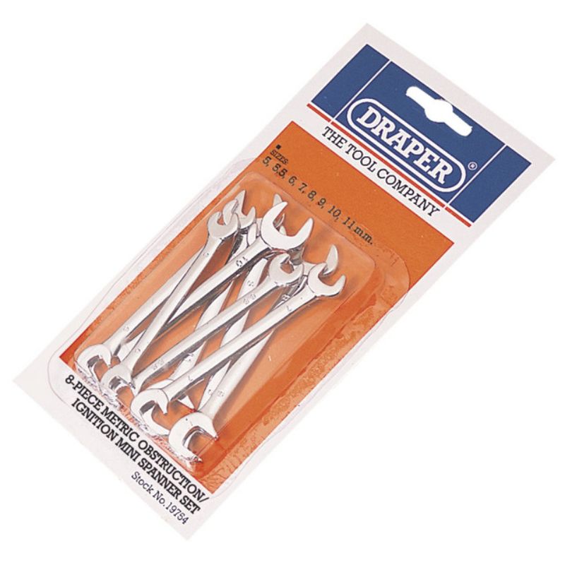 Draper Metric Midget Open End Spanner Set - (8 Piece)