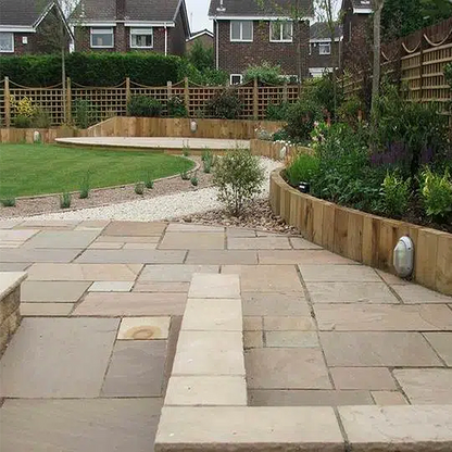 Traditional Raj Green Sandstone Paving Pack (19.50m2 - 66 Slabs / Mixed Pack)