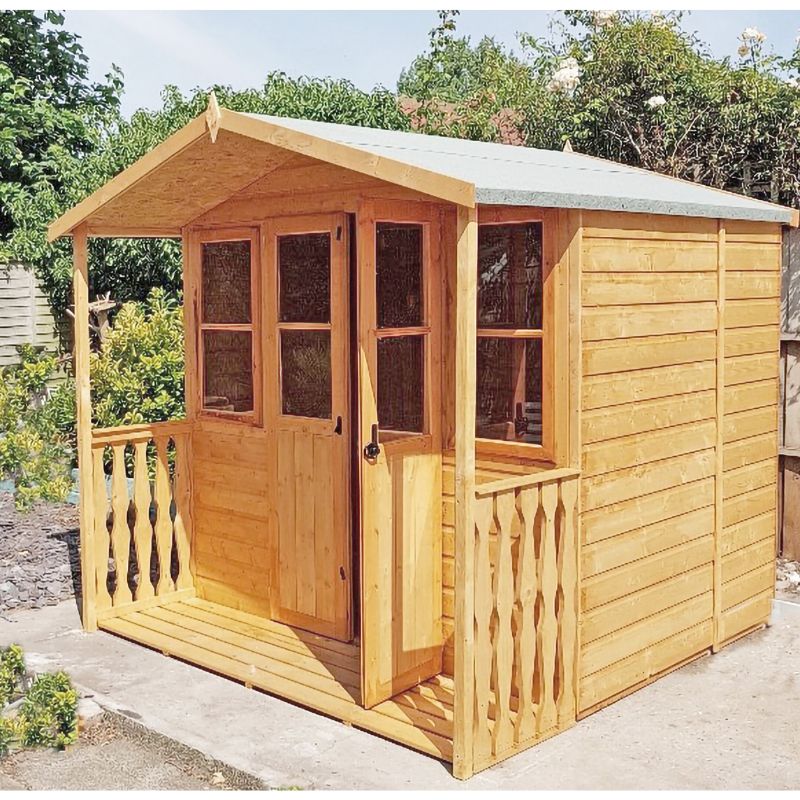 Shire Houghton Shiplap Summerhouse w/ Veranda - 7ft x 7ft