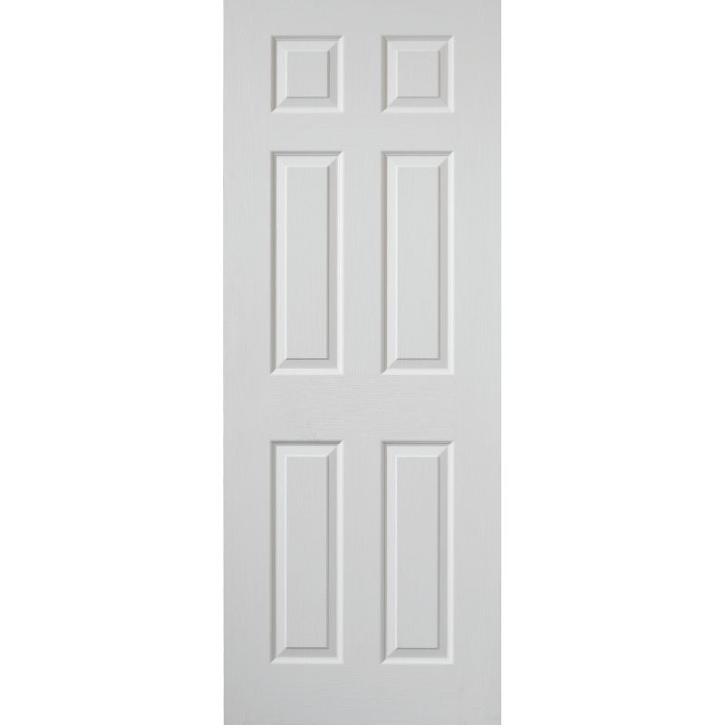 JB Kind White Textured 6 Moulded Panel Colonist Internal Door 1981 X 610 X 35mm