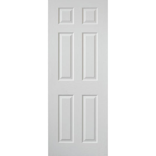 JB Kind White Textured 6 Moulded Panel Colonist Internal Door 1981 X 610 X 35mm