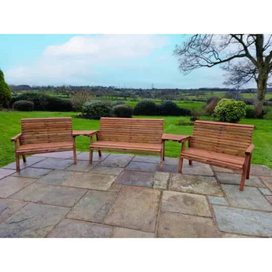 Churnet Valley 7 Seat Set (1 x 3 Seat Bench and 2x 2 Seat Bench) Angled Tray