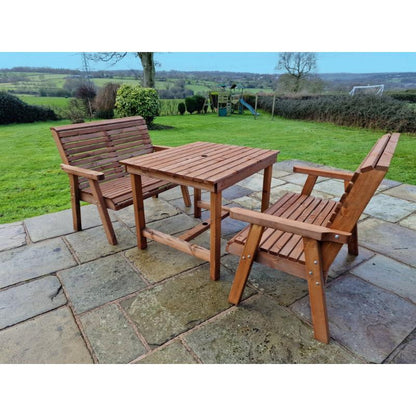 Churnet Valley 4 Seat Table Set (2 x 2 Seat Benches) 99cm Table