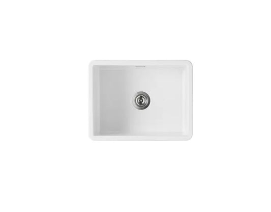 Ellsi Single Bowl Inset/Undermount Fireclay White Ceramic Kitchen Sink