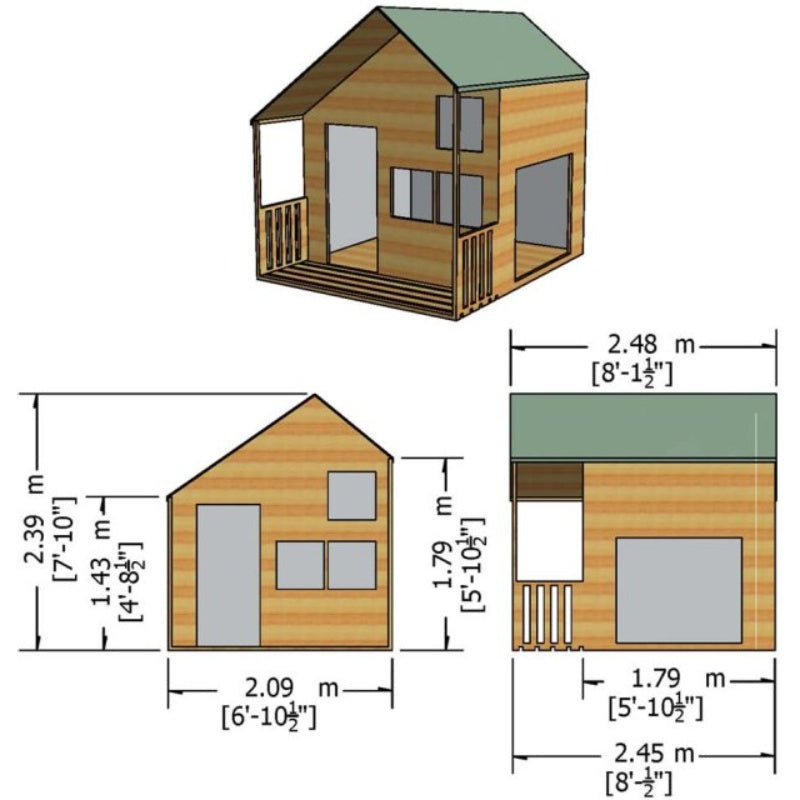 Shire 7 x 8 Crib Playhouse