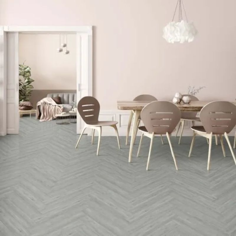 Kraus Premium Rigid Core Herringbone Plank - Owsten Grey 625mm x 125mm (30 Lengths - 2.34m2 Pack)