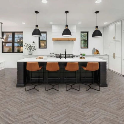 Kraus Premium Rigid Core Herringbone Plank - Langley Grey 625mm x 125mm (30 Lengths - 2.34m2 Pack)