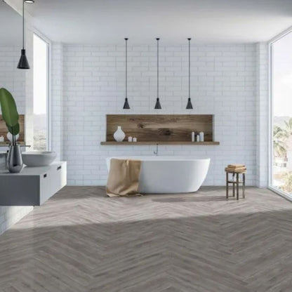 Kraus Premium Rigid Core Herringbone Plank - Brampton Grey 625mm x 125mm (30 Lengths - 2.34m2 Pack)