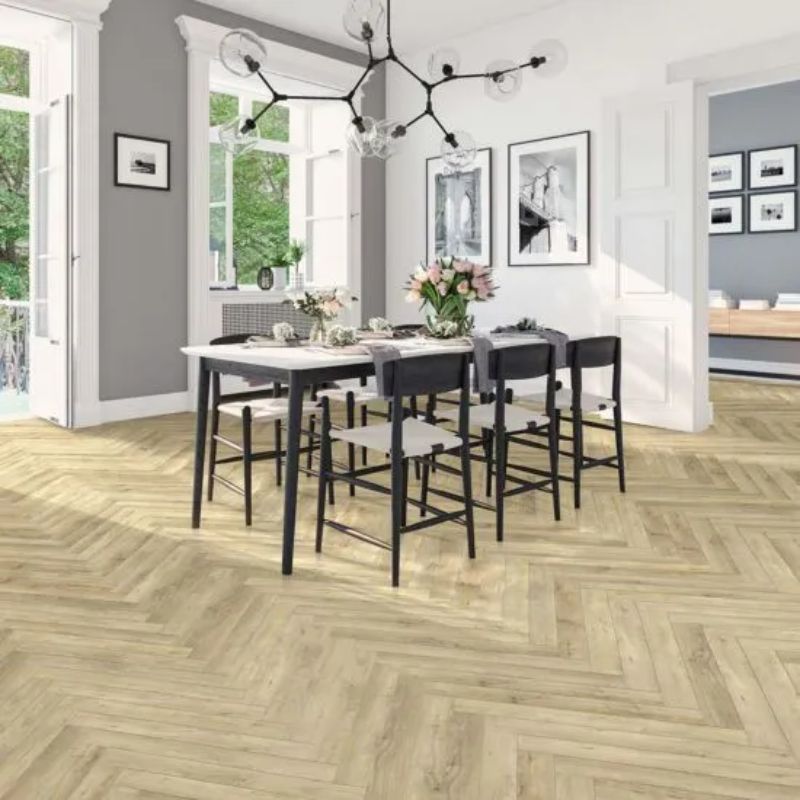 Kraus Premium Rigid Core Herringbone Plank - Wistow Oak 625mm x 125mm (30 Lengths - 2.34m2 Pack)