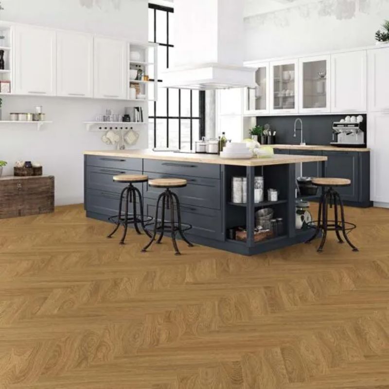 Kraus Premium Rigid Core Herringbone Plank - Weaveley Light Oak 625mm x 125mm (30 Lengths - 2.34m2 Pack)