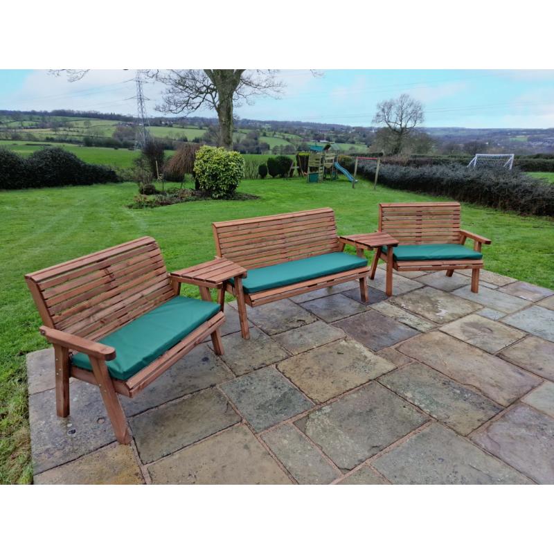 Churnet Valley 7 Seat Set (1 x 3 Seat Bench and 2x 2 Seat Bench) Angled Tray