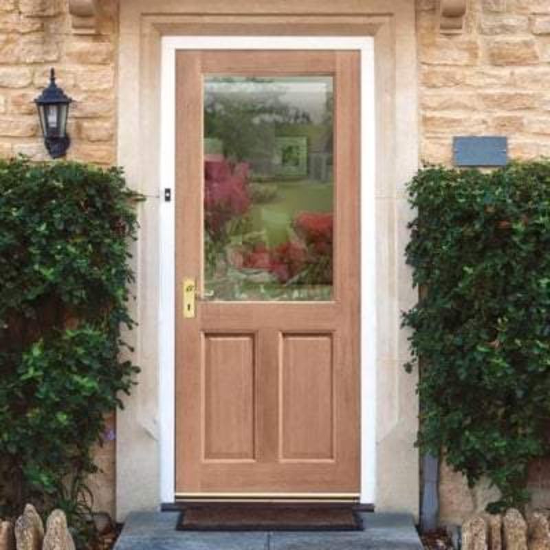 LPD 2XG Hardwood M&T 1 Double Glazed Clear Light Panel External Door - 1981mm x 762mm