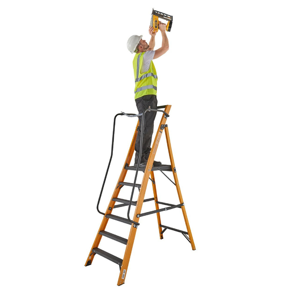 Werner 6 Tread Megastep Ladder with Handrails - EN 131