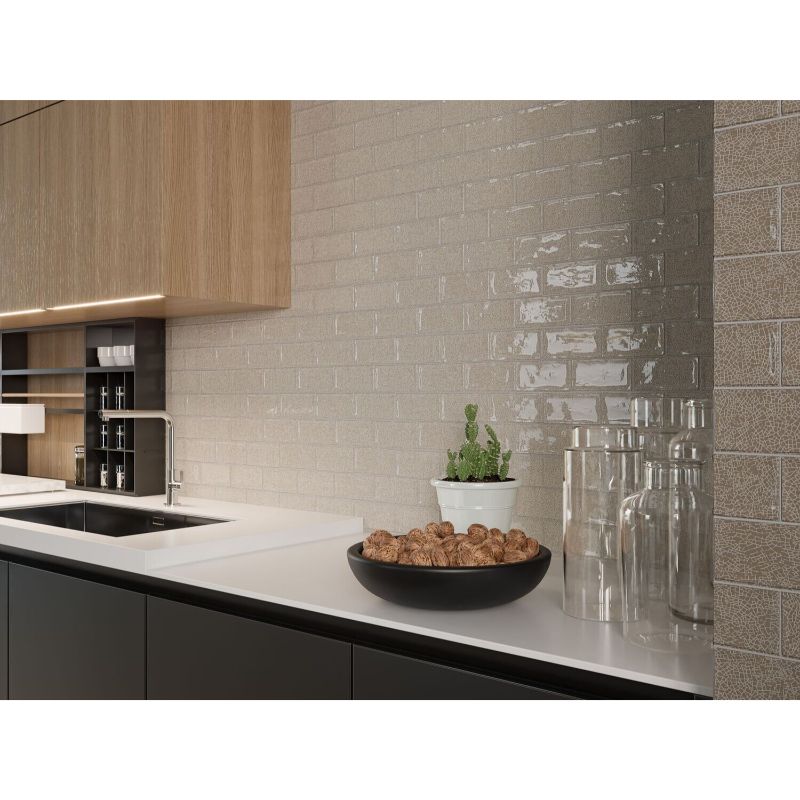 Abbey Ceramic Glass Crackle Effect Wall Tile (40 per Box) - All Colours