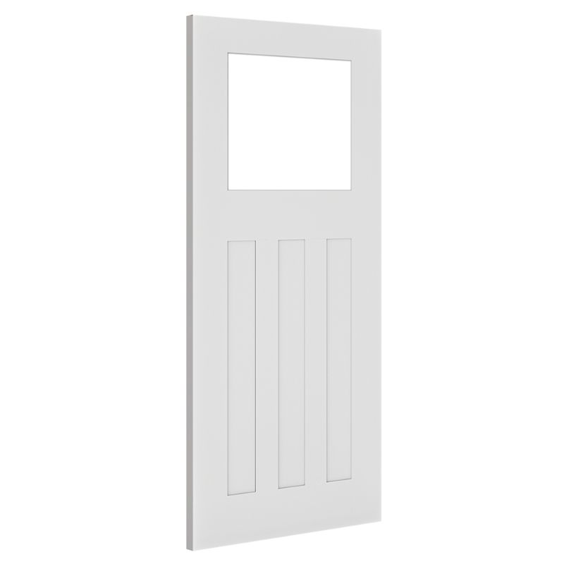 Deanta Cambridge White Primed Glazed Internal Door