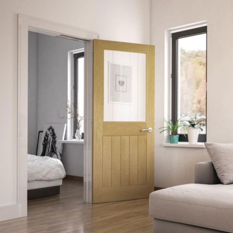 Deanta Ely Prefinished 1L Glazed Interior Oak Door