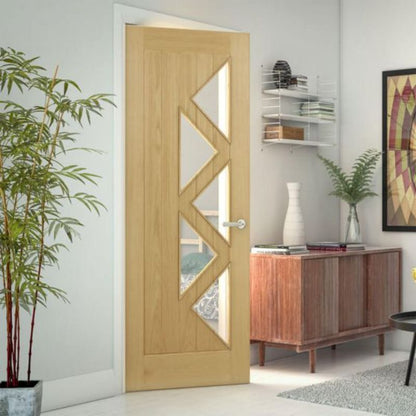 Deanta Ely Prefinished 5L Glazed Interior Oak Door 1981 x 610 x 35mm