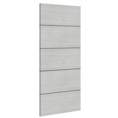 Deanta Flush Light Grey Ash Prefinished Internal Door With Dark Grey Horizontal Inlays