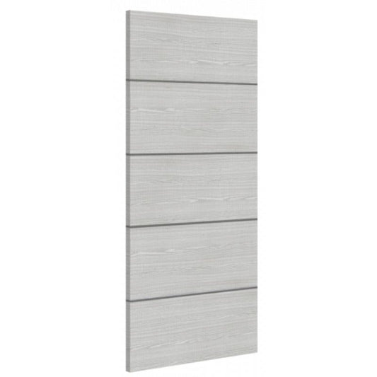 Deanta Flush Light Grey Ash Prefinished Internal Door With Dark Grey Horizontal Inlays