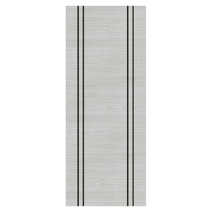 Deanta Flush Light Grey Ash Prefinished Internal Door With Dark Grey Vertical Inlays