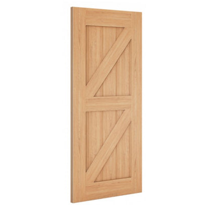 Deanta Internal Oak Unfinished Galway 5P Ledged & Braced Door