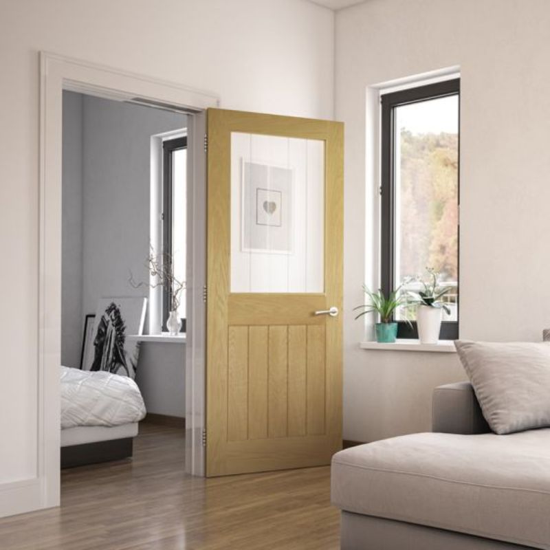 Image for Deanta Ely Unfinished 1L Glazed Interior Oak Door 1981 x 610 x 35mm