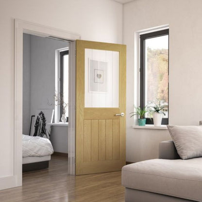 Image for Deanta Ely Unfinished 1L Glazed Interior Oak Door 1981 x 686 x 35mm