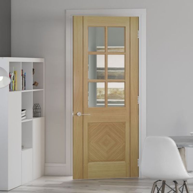 Image for Deanta Kensington Glazed Interior Oak Door 1981 x 610 x 35mm