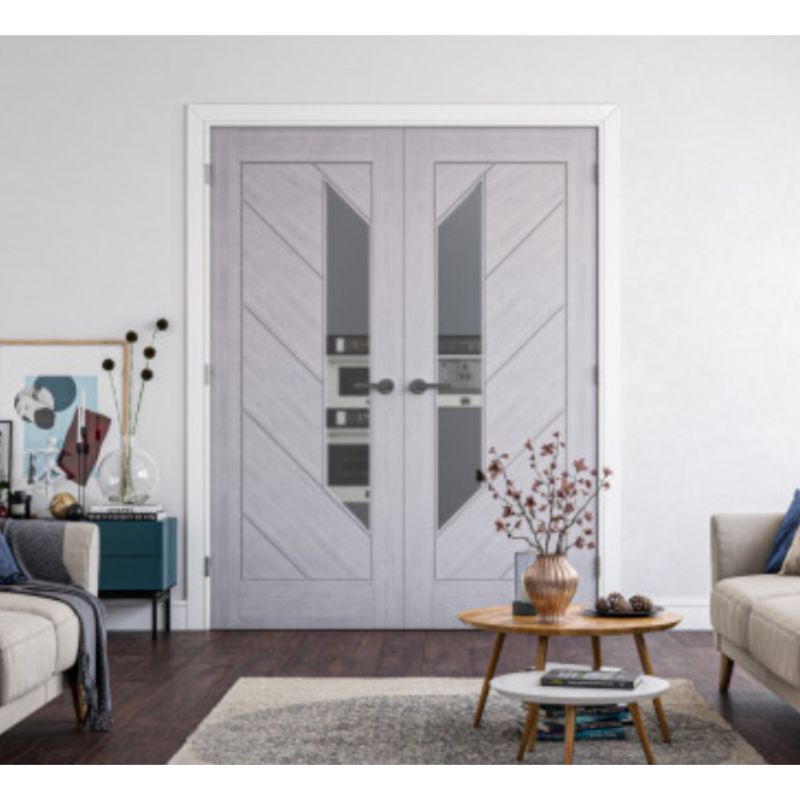 Deanta Torino Light Grey Ash Glazed FSC Doors 1981 x 762 x 35mm