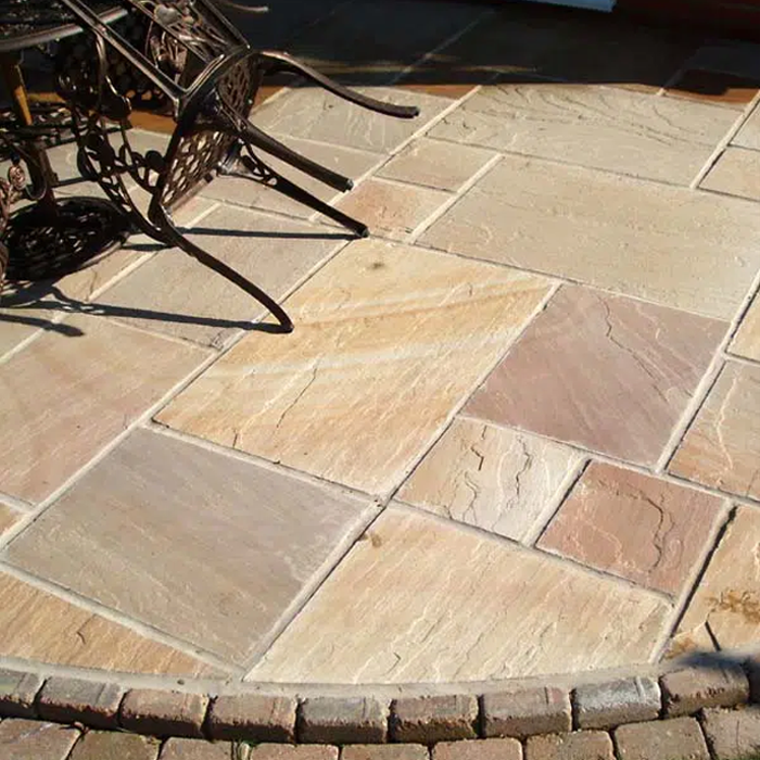 Traditional Rippon Buff Sandstone Paving Pack (19.50m2 - 66 Slabs / Mixed Pack)