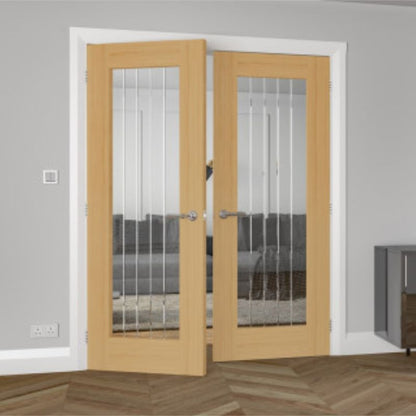 Deanta Ely Unfinished Full 1L Glazed Interior Oak Door