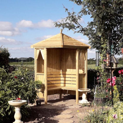 Shire 4 x 4 Pressure Treated Honeysuckle Corner Arbour 