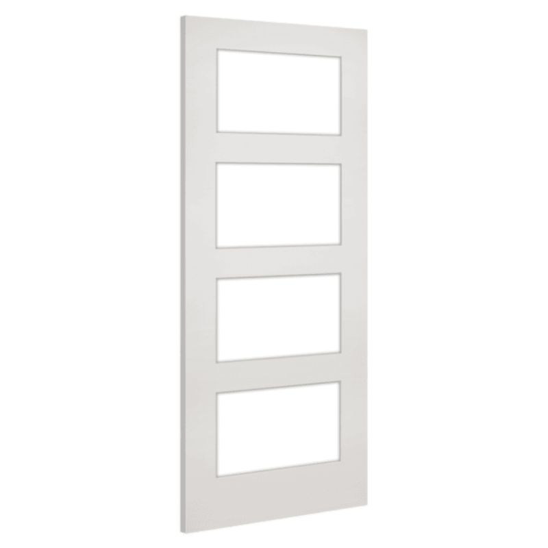 Deanta Internal White Primed Coventry 4L Clear Glass FD30 Fire Door