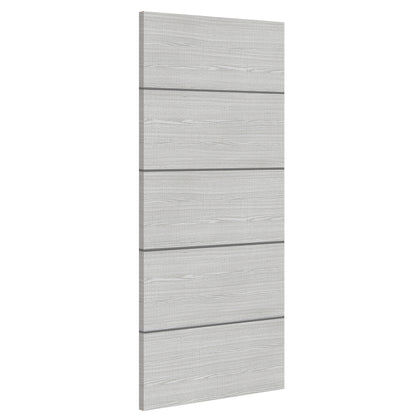 Deanta Flush Light Grey Ash Prefinished Internal Fire Door With Dark Grey Horizontal Inlays 2040 x 926 x 45mm