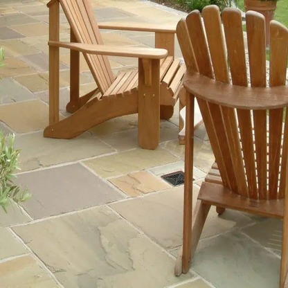 Traditional Raj Green Sandstone Paving Pack (19.50m2 - 66 Slabs / Mixed Pack)